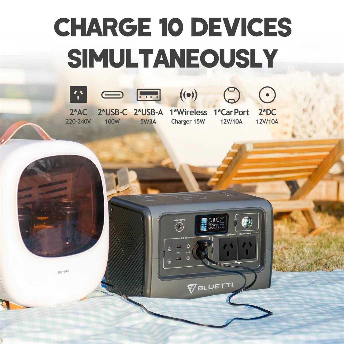 BLUETTI EB70 PORTABLE POWER STATION | 1000W (1400W SURGE) 716WH