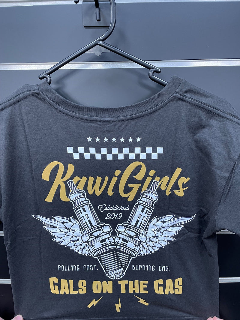 Kawasaki Gals on the Gas Crop T-Shirt