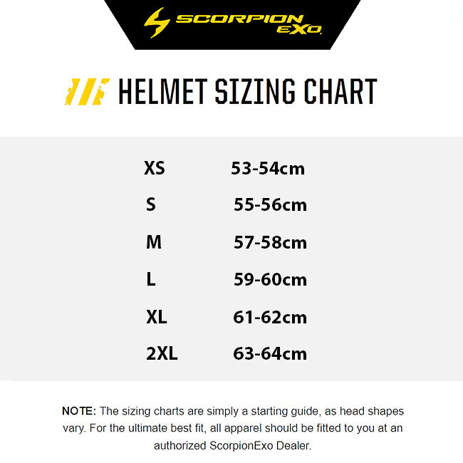 SCORPION EXO SIZING