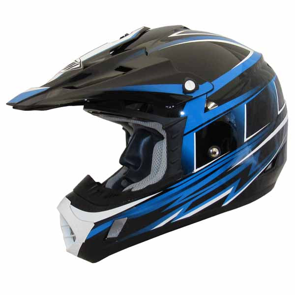 TH-TX12-BB-size - THH TX12 Black/Blue #17 Grid offroad/dirt helmet for adults