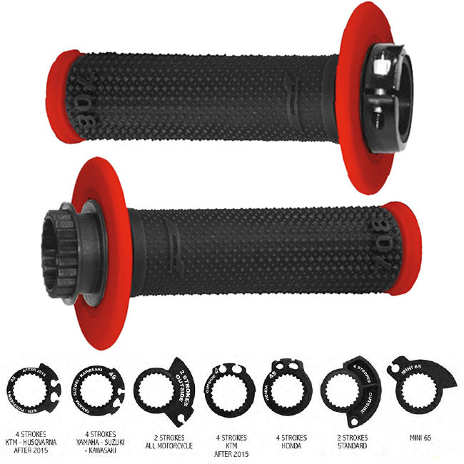 Progrip 708 Lock On Grips Black Red