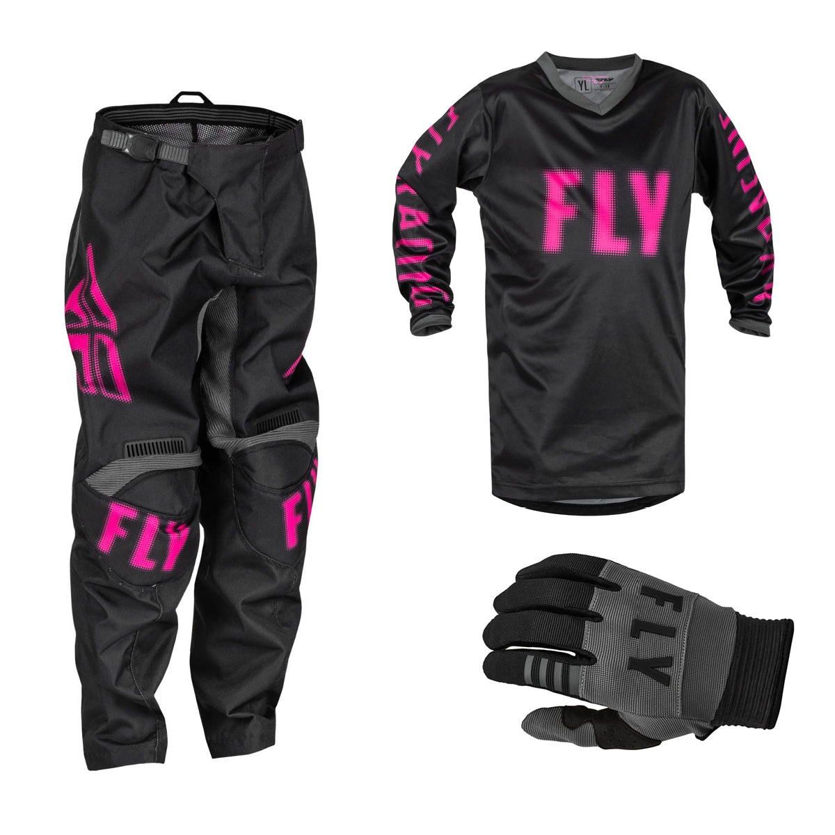 Fly F16 Black/Pink 2023 Youth Combo