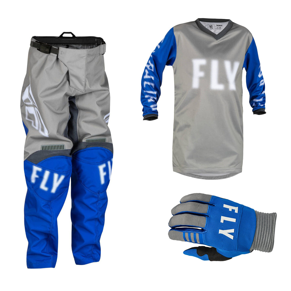 Fly F16 Grey/Blue 2023 Youth Combo