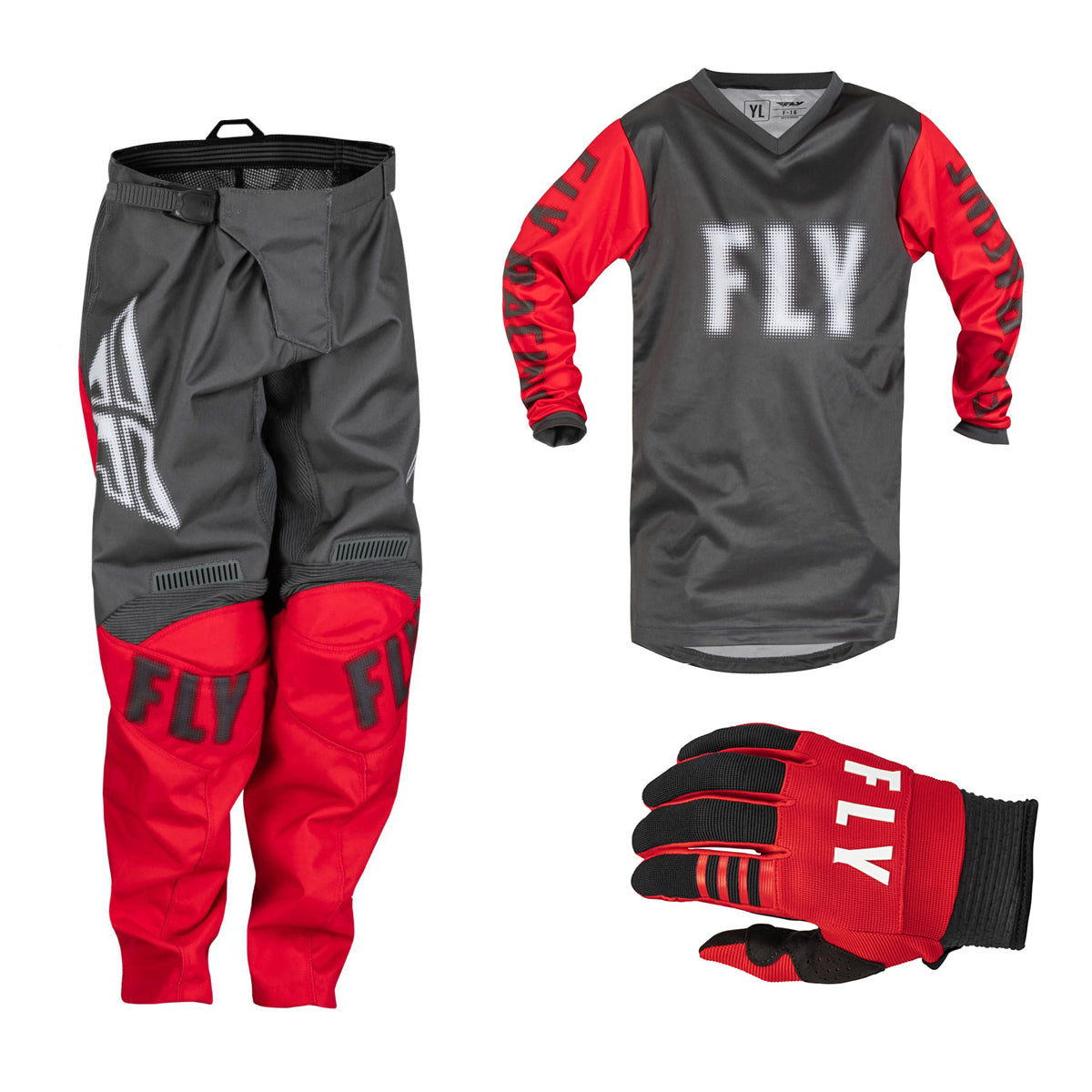 Fly F16 Grey/Red 2023 Youth Combo