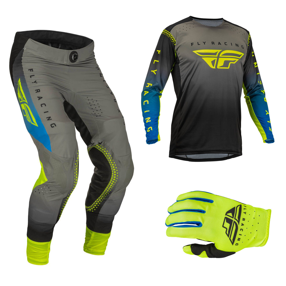 Fly Lite Hydrogen Grey/Blue/Hi-Vis 2023 Combo