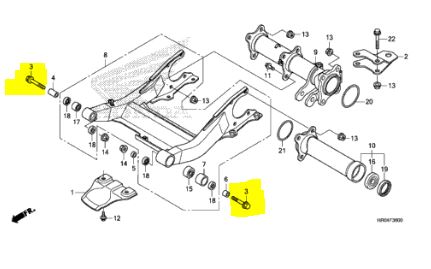 HONDA TRX500FM SWINGARM BOLT